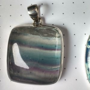 Rainbow fluorite pendant